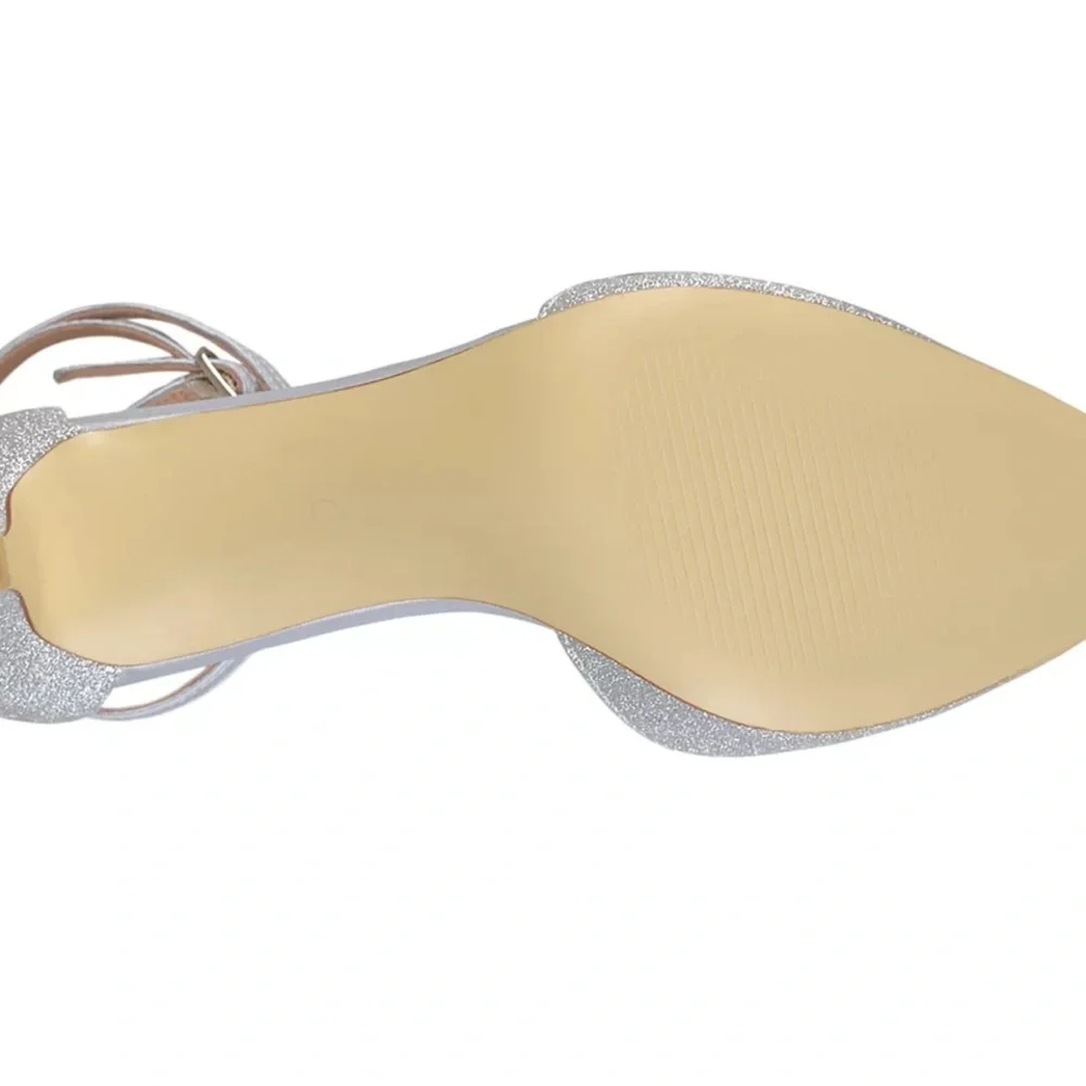 NIB DSW Silver Glitter Heels - Picture 2 of 10